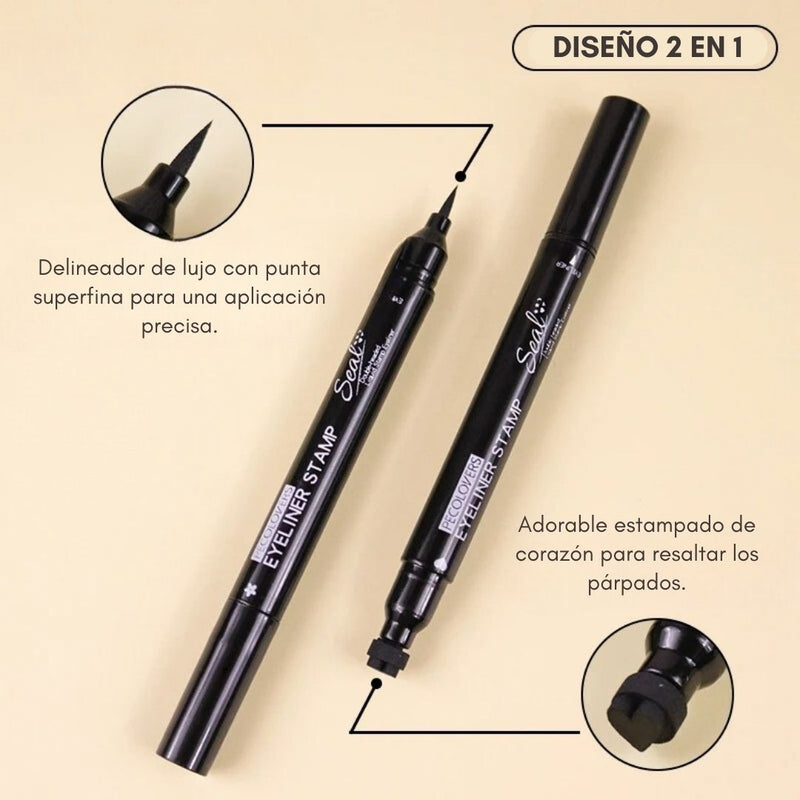 Delineador de ojos resistente al agua 2x1