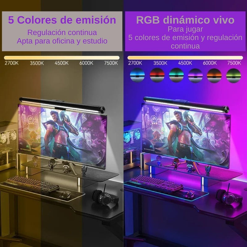 Barra LED Doble Modo: RGB y Luz Blanca