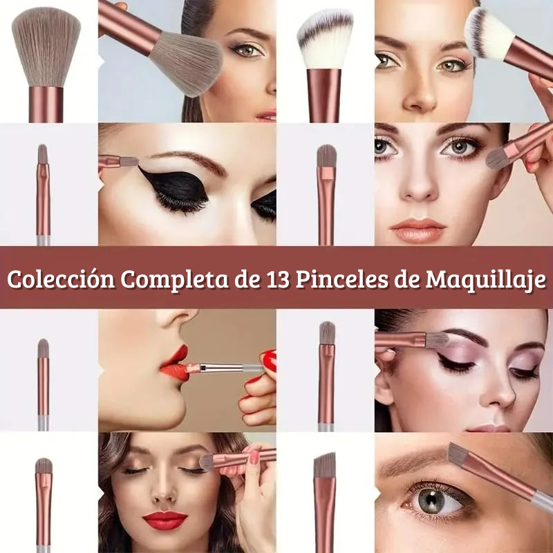 Set de 13 Pinceles Profesionales para Maquillaje