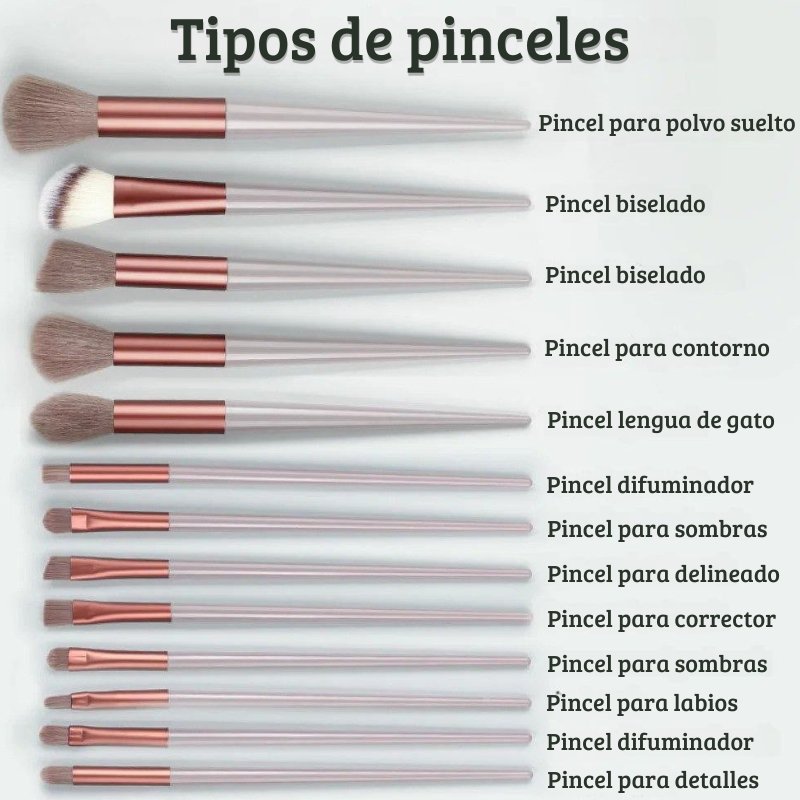 Set de 13 Pinceles Profesionales para Maquillaje